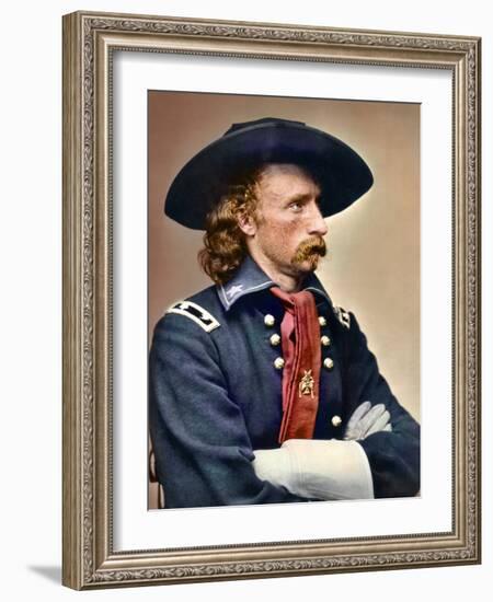 Civil War Portrait of General George Armstrong Custer-Stocktrek Images-Framed Photographic Print
