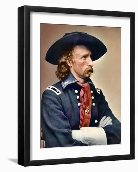 Civil War Portrait of General George Armstrong Custer-Stocktrek Images-Framed Photographic Print