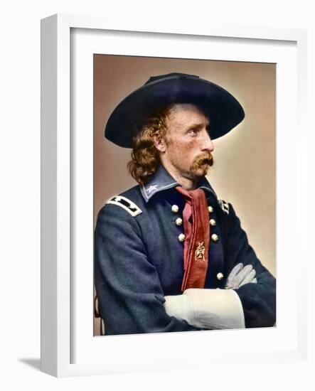 Civil War Portrait of General George Armstrong Custer-Stocktrek Images-Framed Photographic Print