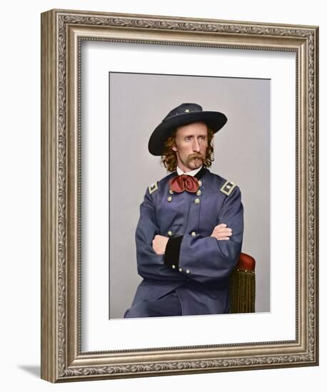 Civil War Portrait of Major General George Armstrong Custer-Stocktrek Images-Framed Photographic Print