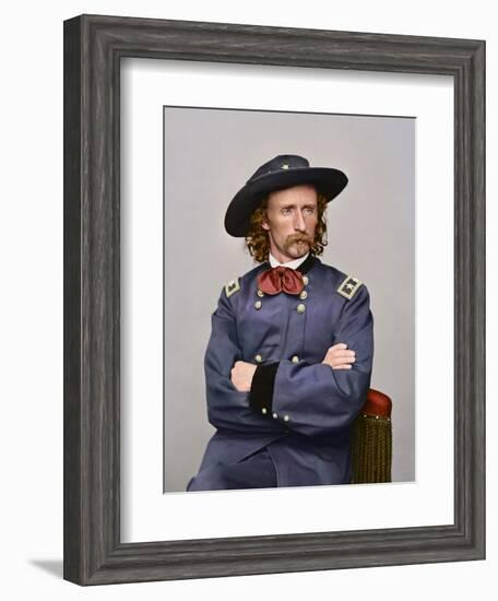 Civil War Portrait of Major General George Armstrong Custer-Stocktrek Images-Framed Photographic Print