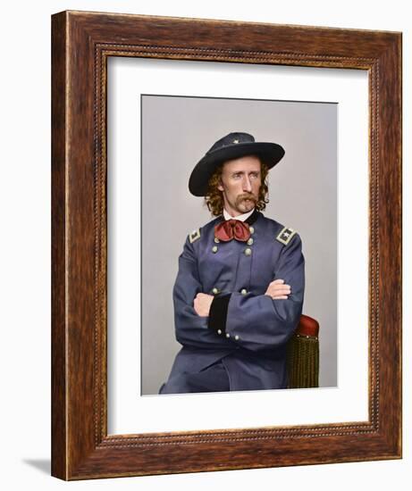 Civil War Portrait of Major General George Armstrong Custer-Stocktrek Images-Framed Photographic Print