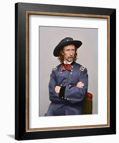 Civil War Portrait of Major General George Armstrong Custer-Stocktrek Images-Framed Photographic Print