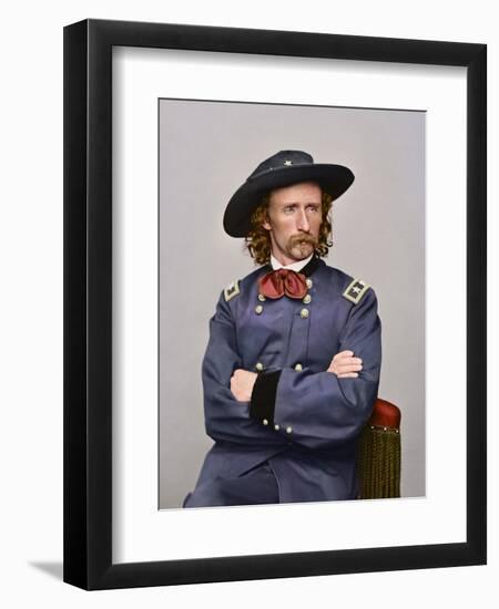 Civil War Portrait of Major General George Armstrong Custer-Stocktrek Images-Framed Photographic Print