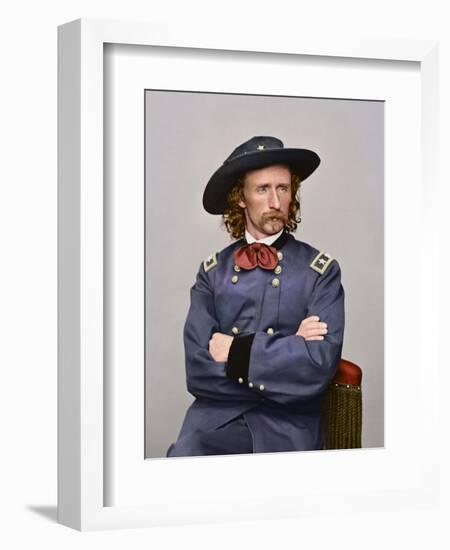 Civil War Portrait of Major General George Armstrong Custer-Stocktrek Images-Framed Photographic Print