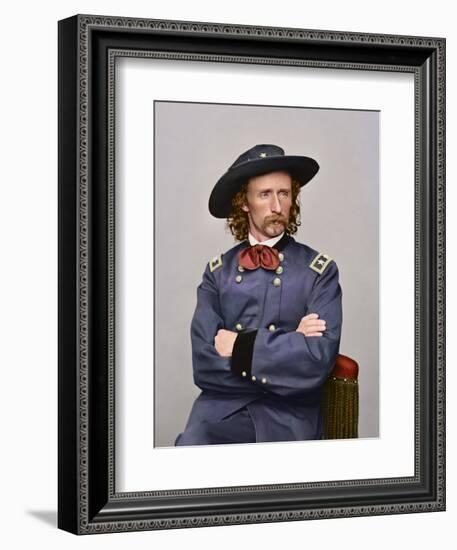 Civil War Portrait of Major General George Armstrong Custer-Stocktrek Images-Framed Photographic Print