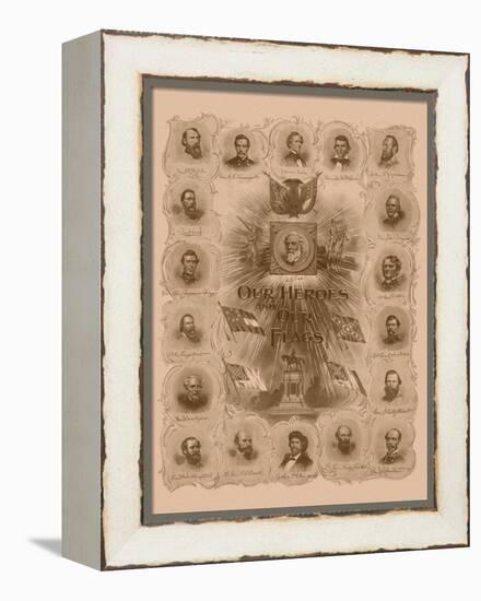 Civil War Print of General Robert E. Lee and Prominent Confederate Generals-null-Framed Stretched Canvas