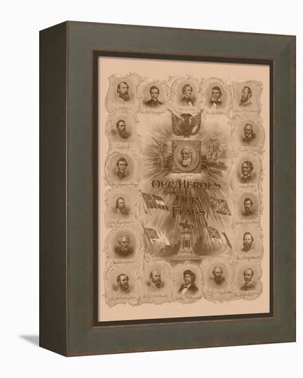 Civil War Print of General Robert E. Lee and Prominent Confederate Generals-null-Framed Stretched Canvas