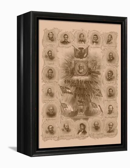 Civil War Print of General Robert E. Lee and Prominent Confederate Generals-null-Framed Stretched Canvas