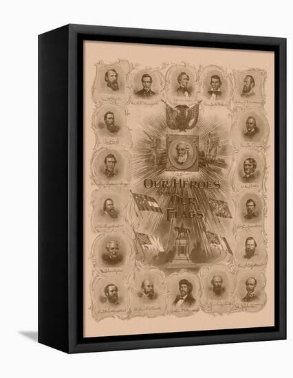 Civil War Print of General Robert E. Lee and Prominent Confederate Generals-null-Framed Stretched Canvas