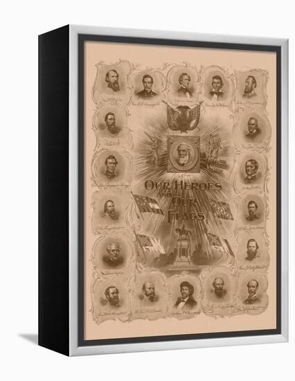 Civil War Print of General Robert E. Lee and Prominent Confederate Generals-null-Framed Stretched Canvas