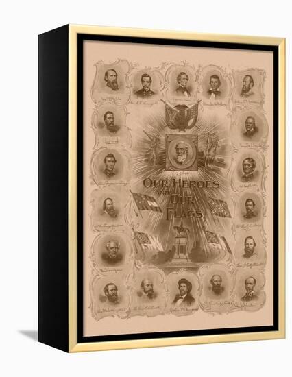 Civil War Print of General Robert E. Lee and Prominent Confederate Generals-null-Framed Stretched Canvas