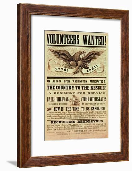 Civil War Recruiting Poster, 1861 (Print)-null-Framed Giclee Print