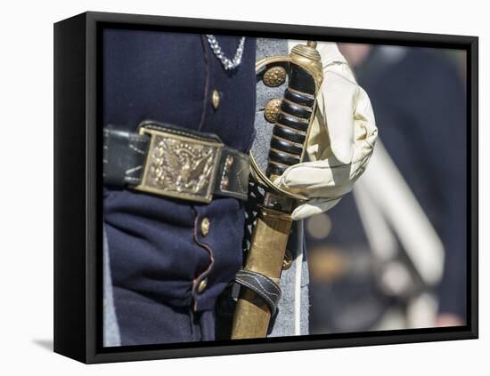 Civil War Soldier Wearing Sword-Sheila Haddad-Framed Premier Image Canvas