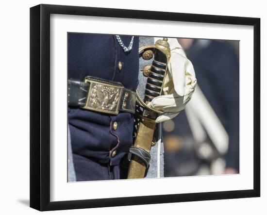 Civil War Soldier Wearing Sword-Sheila Haddad-Framed Photographic Print