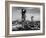 Civilian Aircraft Spotter Using Binoculars to Patrol Skies from Rooftop During the Days of Blitz-null-Framed Photographic Print