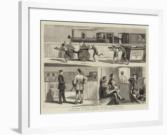 Civilisation in Japan, Sketches on the Yokohama Railway-null-Framed Giclee Print
