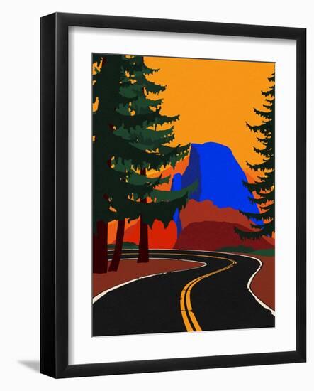 Clacier Road with Half Dome-Rosi Feist-Framed Giclee Print