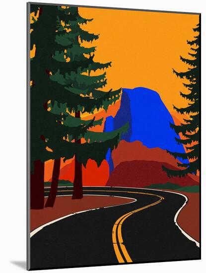 Clacier Road with Half Dome-Rosi Feist-Mounted Giclee Print