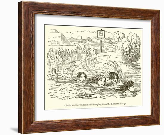 Claelia and Her Companions Escaping from the Etruscan Camp-John Leech-Framed Giclee Print