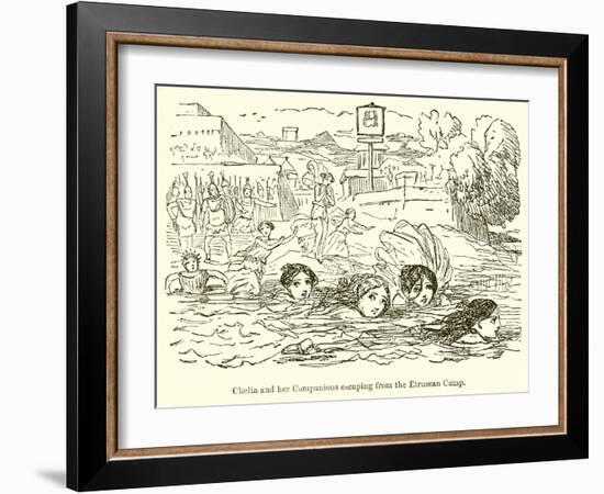 Claelia and Her Companions Escaping from the Etruscan Camp-John Leech-Framed Giclee Print