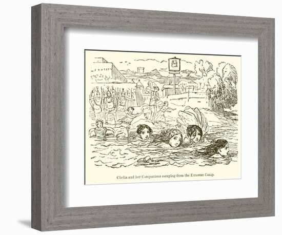 Claelia and Her Companions Escaping from the Etruscan Camp-John Leech-Framed Giclee Print