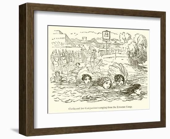 Claelia and Her Companions Escaping from the Etruscan Camp-John Leech-Framed Giclee Print