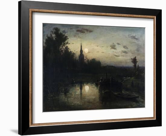 Clair de lune à Overschie-Johan Barthold Jongkind-Framed Giclee Print