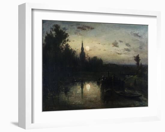 Clair de lune à Overschie-Johan Barthold Jongkind-Framed Giclee Print