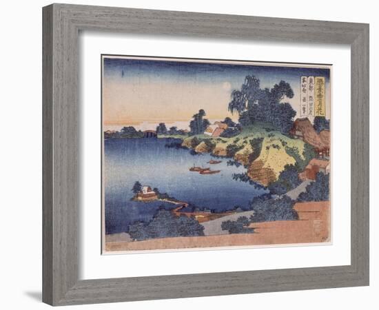 Clair de lune sur la rivière Sumida à Edo-Katsushika Hokusai-Framed Giclee Print