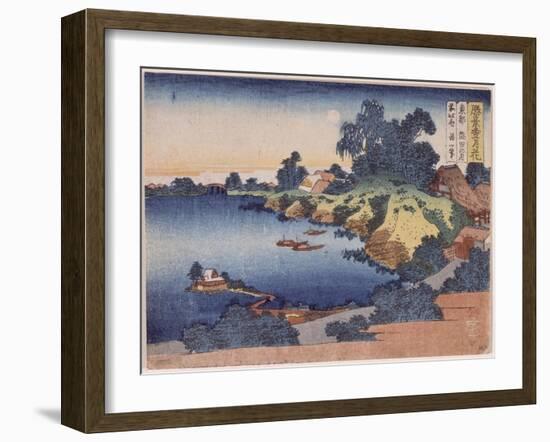 Clair de lune sur la rivière Sumida à Edo-Katsushika Hokusai-Framed Giclee Print