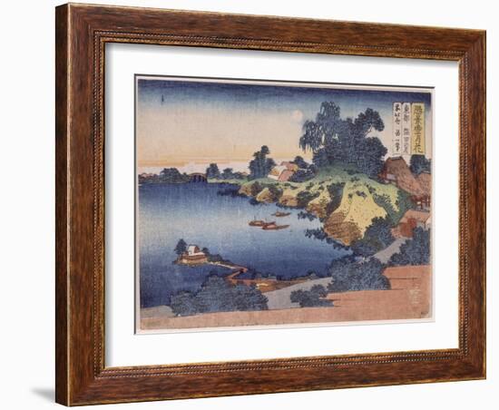 Clair de lune sur la rivière Sumida à Edo-Katsushika Hokusai-Framed Giclee Print