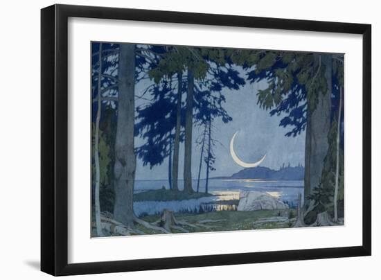 Clair De Lune Sur Le Lac Ilmen. Decor Pour Lêopera Sadko De Nicolas (Nikolai) Rimski Korsakov (Rims-Ivan Bilibin-Framed Giclee Print