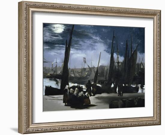 Clair de Lune Sur le Port de Boulogne-Edouard Manet-Framed Giclee Print