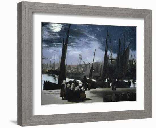 Clair de Lune Sur le Port de Boulogne-Edouard Manet-Framed Giclee Print