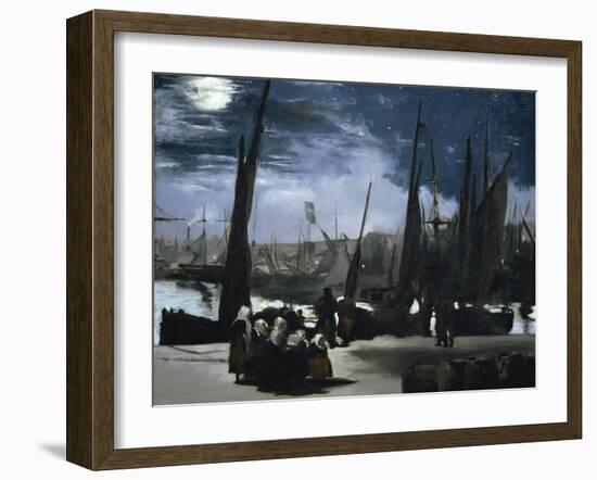 Clair de Lune Sur le Port de Boulogne-Edouard Manet-Framed Giclee Print