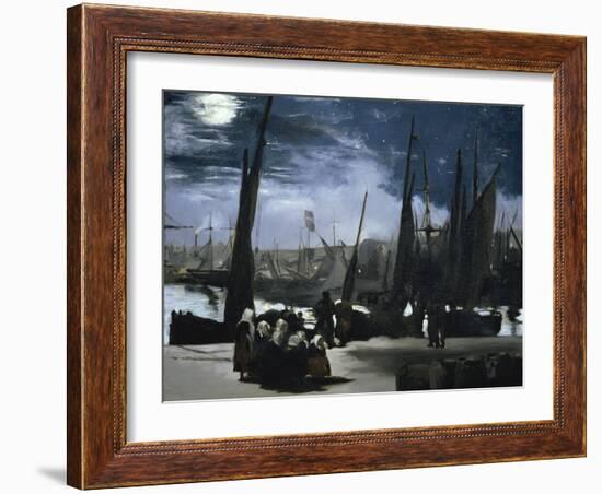 Clair de Lune Sur le Port de Boulogne-Edouard Manet-Framed Giclee Print