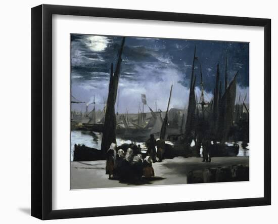 Clair de Lune Sur le Port de Boulogne-Edouard Manet-Framed Giclee Print