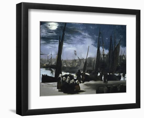 Clair de Lune Sur le Port de Boulogne-Edouard Manet-Framed Giclee Print