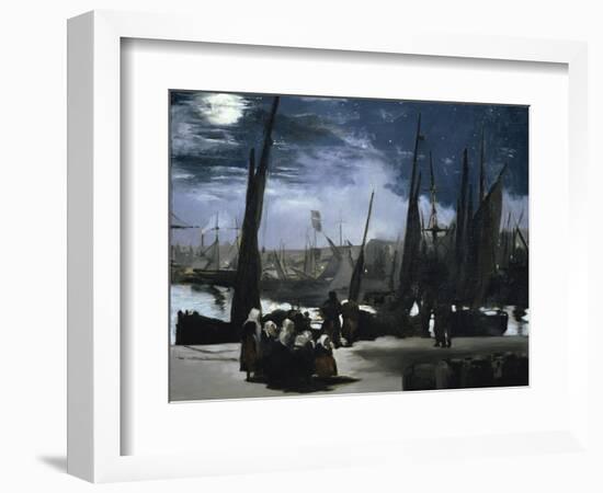 Clair de Lune Sur le Port de Boulogne-Edouard Manet-Framed Giclee Print