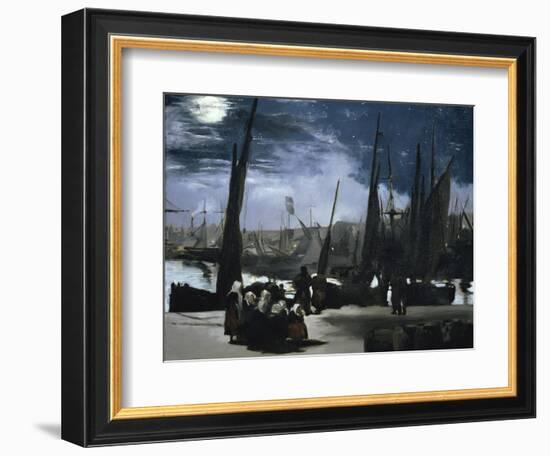 Clair de Lune Sur le Port de Boulogne-Edouard Manet-Framed Giclee Print