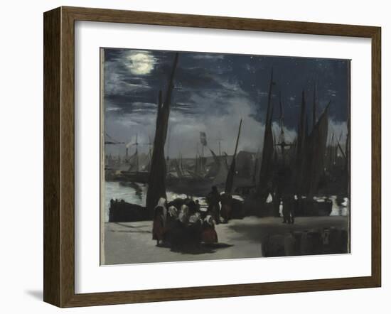 Clair de lune sur le port de Boulogne-Edouard Manet-Framed Giclee Print