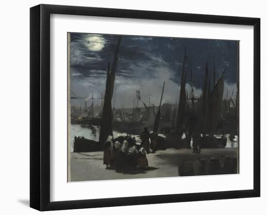 Clair de lune sur le port de Boulogne-Edouard Manet-Framed Giclee Print