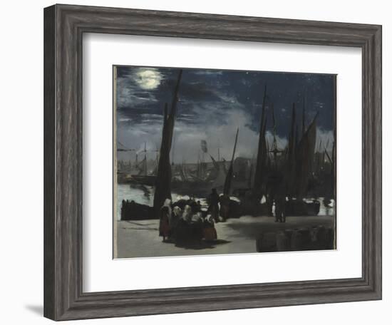 Clair de lune sur le port de Boulogne-Edouard Manet-Framed Giclee Print