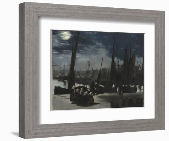 Clair de lune sur le port de Boulogne-Edouard Manet-Framed Giclee Print