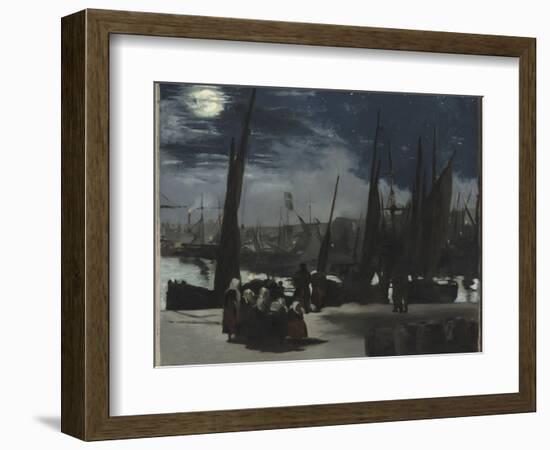 Clair de lune sur le port de Boulogne-Edouard Manet-Framed Giclee Print