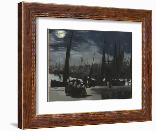 Clair de lune sur le port de Boulogne-Edouard Manet-Framed Giclee Print