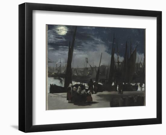 Clair de lune sur le port de Boulogne-Edouard Manet-Framed Giclee Print