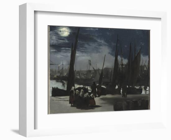 Clair de lune sur le port de Boulogne-Edouard Manet-Framed Giclee Print