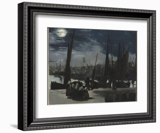 Clair de lune sur le port de Boulogne-Edouard Manet-Framed Giclee Print